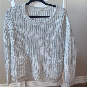 White/Grey knit sweater